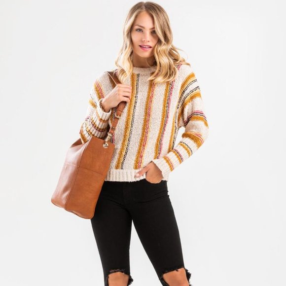 NWT Urban Mood Shelly Stripe Sweater ✨ Sz L - Picture 1 of 4